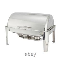 Winco 601 Madison Full Size 8 Quart Stainless Steel Chafer w Roll Top