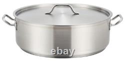 Winco Commercialgrade Stainless Steel Brazier With Lid 15 Quart
