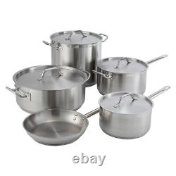 Winco Commercialgrade Stainless Steel Brazier With Lid 15 Quart
