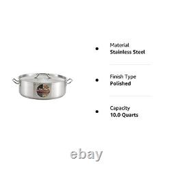 Winco SSLB-10, 10-Quart Premium Stainless Steel Induction