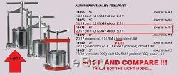 Wine Press Ferrari Grande 5 Liter 5 Quart Big One Heavy Duty Stainless Steel&alu
