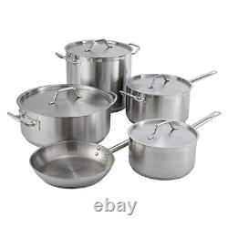 Winware 12 Quart Stainless Steel Stock Pot with Cover Silver