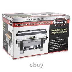 Winware Chafer, 8 quart, Stainless Steel Roll Top