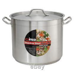 Winware SST-40 Stainless Steel 40 Quart Stock Pot with Cover