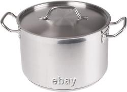 Winware Stainless Steel 12 Quart Stock Pot with Cover, Silver
