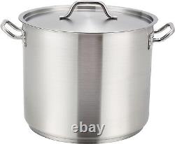 Winware Stainless Steel 32 Quart Stock Pot with Cover, Silver