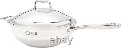 Wok with Lid, 5 Quart, Stainless Steel Cookware, Oven Safe, Hand Crafted in the