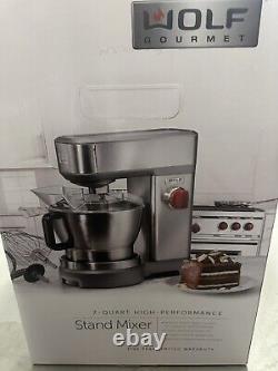 Wolf Gourmet High-Performance 7-Quart Stand Mixer Stainless Steel WGSM100S NEW