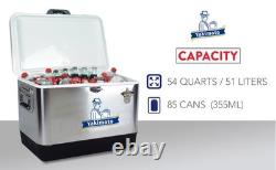 Yakimoto 54-Quart Stainless Steel Cooler for Backyard Garden Family Gatherings