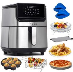Yedi Evolution Air Fryer, 6.8 Quart, Stainless Steel, Ceramic Cooking Basket