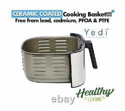 Yedi Evolution Air Fryer, 6.8 Quart, Stainless Steel, Ceramic Cooking Basket