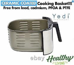 Yedi Evolution Air Fryer, 6.8 Quart, Stainless Steel, Ceramic Cooking Basket