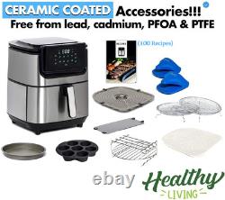 Yedi Evolution Air Fryer, 6.8 Quart, Stainless Steel, Ceramic Cooking Basket