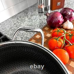 1,5 litre Casserole hybride en acier inoxydable avec couvercle en forme d'hexagone