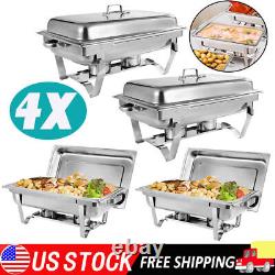 1-8PCS 9.5 Quart Stainless Steel Chafing Dish Buffet Trays Chafer Food Warmer US would be translated to:

1-8PCS 9,5 Litres Plat de Service Chauffant en Acier Inoxydable pour Buffet Chauffe-Plat Réchaud Alimentaire États-Unis