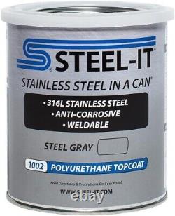 1 Quart STEEL-IT 1002Q Revêtement de polyuréthane en acier inoxydable gris