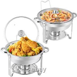 10 Packs 5 Litres Chafing Dish en Acier Inoxydable Plateaux de Buffet Chafer Buffet Warmer