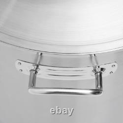 100 Quart Grande Casserole en Acier Inoxydable avec Couvercle pour Cuisine de Restaurant