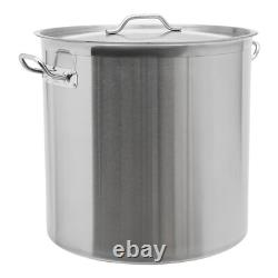 100 Quart Grande Casserole en Acier Inoxydable avec Couvercle pour Cuisine de Restaurant