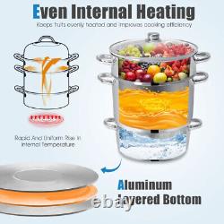 11-Quart Cuiseur-Vapeur de Jus de Fruits en Acier Inoxydable