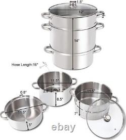 11-Quart Stainless Steel Fruit Juicer Steamer. 2684

		 <br/><br/>	 Extracteur de jus de fruits et de légumes en acier inoxydable de 11 pintes. 2684