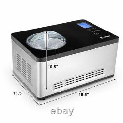2.1 Quart Machine À Crème Glacée Machine Congelée Acier Inoxydable Avec Contrôle De Minuterie LCD