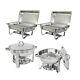 2 Pack 8 Quart 5 Quart Chafing Plat Plateau Buffet Catering Chafers Acier Inoxydable