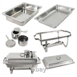 2 Pack Chafing Dish Acier Inoxydable 5 Bac À Quart Buffet Catering Chafers 8 Quart