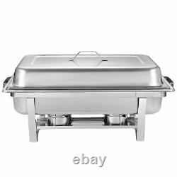 2 Packs Chafing Dish 8 Quart Acier Inoxydable Chafer Rectangulaire Buffet Pleine Taille