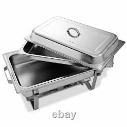2 Packs Chafing Dish 9 Quart Acier Inoxydable Chafer Rectangulaire Buffet Pleine Taille