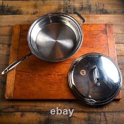 360 Cookware poêle à SAUTE en acier inoxydable GRANDE capacité de 3,5 quarts avec couvercle TRÈS BON ÉTAT