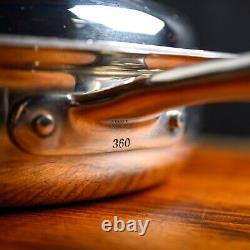 360 Cookware poêle à SAUTE en acier inoxydable GRANDE capacité de 3,5 quarts avec couvercle TRÈS BON ÉTAT