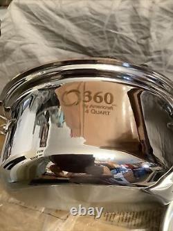 360 Par Americraft Cuisinière En Acier Inoxydable Pot Avec Couvercle 4 Quart Nouveau