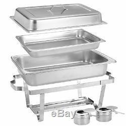 4 Packs Chafing Dish 8 Pintes Rectangulaire En Acier Inoxydable Chafer Pleine Grandeur Buffet