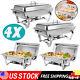 4 Packs Chafing Dish 8 Quart Stainless Steel Full Size Buffet Rectangular Chafer<br/><br/>4 Packs Chafing Dish 8 Quart En Acier Inoxydable Buffet De Taille Complète Chafer Rectangulaire