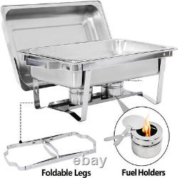 4 Packs En Acier Inoxydable Chafing Dishes 8quart Chauffe-buffet Chafer Catering