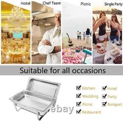 4 Packs En Acier Inoxydable Chafing Dishes 8quart Chauffe-buffet Chafer Catering