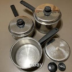 5 Pcs Lifetime Cookware 18-8 Saucepans Inox 1.5/2/3 Pans Quart Et Deux Lids