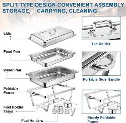 6 Packs de plateaux de service en acier inoxydable de 9,5 Quart pour buffet, réchaud à chafing