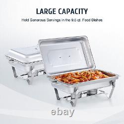 6 Packs de plateaux de service en acier inoxydable de 9,5 Quart pour buffet, réchaud à chafing