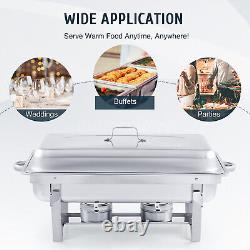 6 Packs de plateaux de service en acier inoxydable de 9,5 Quart pour buffet, réchaud à chafing