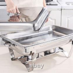 6 Packs de plateaux de service en acier inoxydable de 9,5 Quart pour buffet, réchaud à chafing