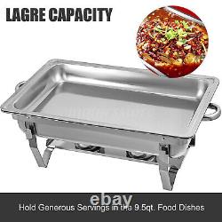 6 Packs de plateaux de service en acier inoxydable de 9,5 Quart pour buffet, réchaud à chafing