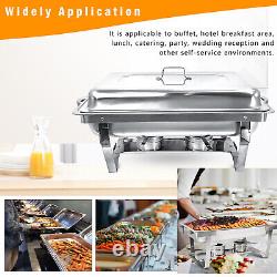 6 Packs de plateaux de service en acier inoxydable de 9,5 Quart pour buffet, réchaud à chafing