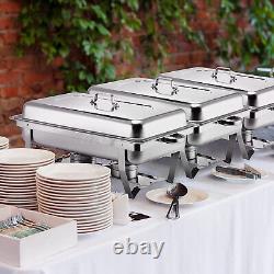 6 Packs de plateaux de service en acier inoxydable de 9,5 Quart pour buffet, réchaud à chafing