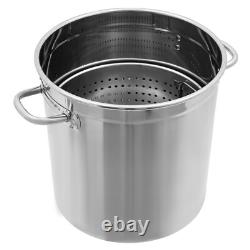 78 Quart Pot à Stock en Acier Inoxydable Grande Cuisine Soupe Grand Cuiseur Vapeur Friteuse