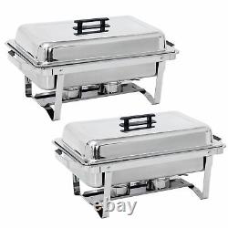 8 Packs 8 Quart Acier Inoxydable Chafing Plateaux Buffet Plats Chafing Warmer