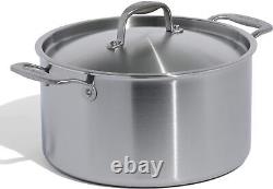 8 Quart Casserole en Acier Inoxydable 5 Plis en Acier Inoxydable Ustensiles de Cuisine Professionnels