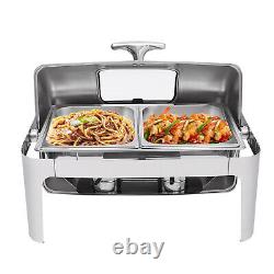 9.5 Quart Chafing Dish en acier inoxydable Buffet Trays Chafer avec réchaud 400W Nouveau