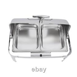 9.5 Quart Chafing Dish en acier inoxydable Buffet Trays Chafer avec réchaud 400W Nouveau